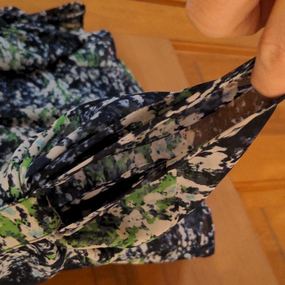 Calvin Klein Sheer Impressionist Blouse Blue Green S 🔥Host Pick  1-2-25🔥 - Picture 5 of 12